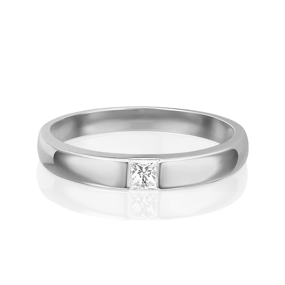 Обручальное кольцо из белого золота с бриллиантом 01-1272-00-101-1120-30