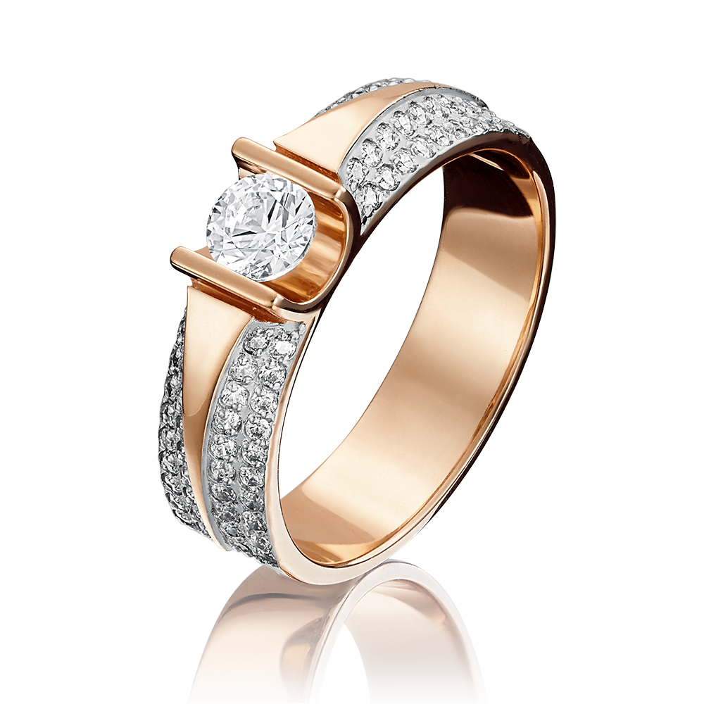 Кольцо из красного золота с бриллиантами 01-1275-00-101-1110-30