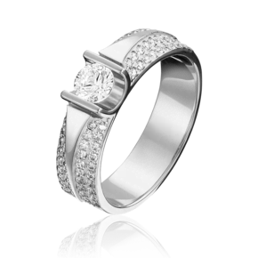 Кольцо из белого золота с бриллиантами