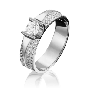 Кольцо из белого золота с фианитами 01-1276-00-501-1120-38