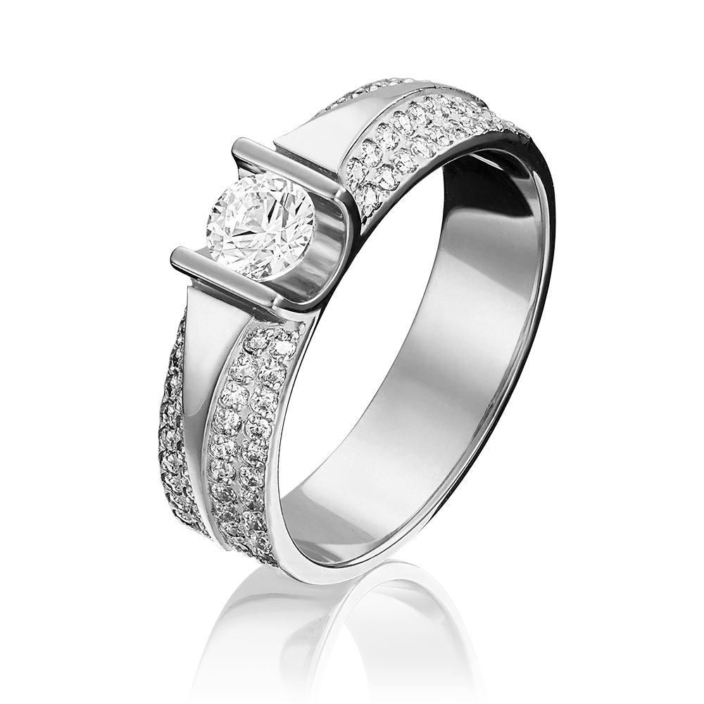 Кольцо из белого золота с фианитами 01-1276-00-501-1120-38