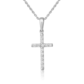 Декоративный крест из серебра с фианитами 03-0055-00-401-0200