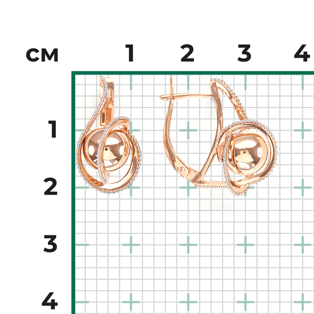 Серьги с английским замком из комбинированного золота 02-4410-00-000-1111-42