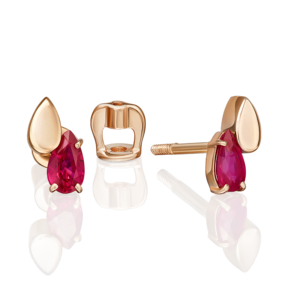 Серьги-пусеты из красного золота с рубином 02-5403-00-104-1110