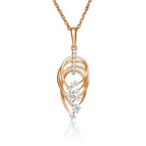 Подвеска из красного золота с фианитами