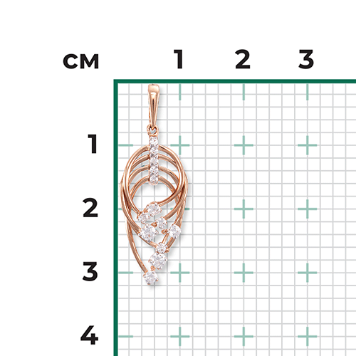 Подвеска из красного золота с фианитами 03-2995-00-501-1110-67