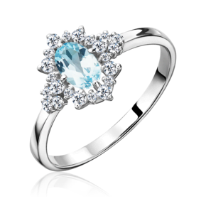 Кольцо из серебра с топазом и фианитами 01-1287-00-207-0200