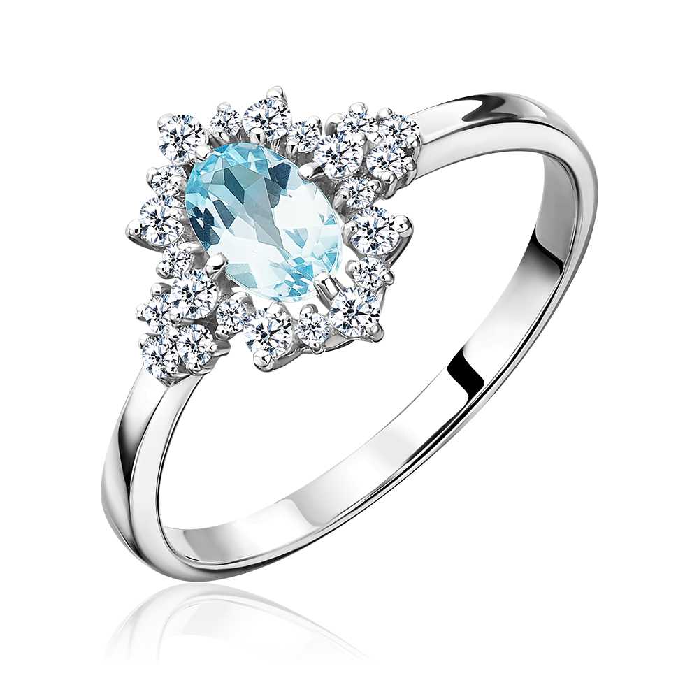 Кольцо из серебра с топазом и фианитами 01-1287-00-207-0200