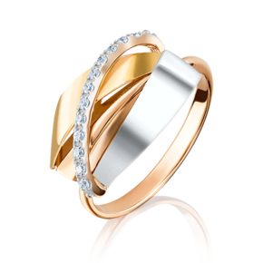 Кольцо из комбинированного золота с фианитами 01-5092-00-401-1140-03