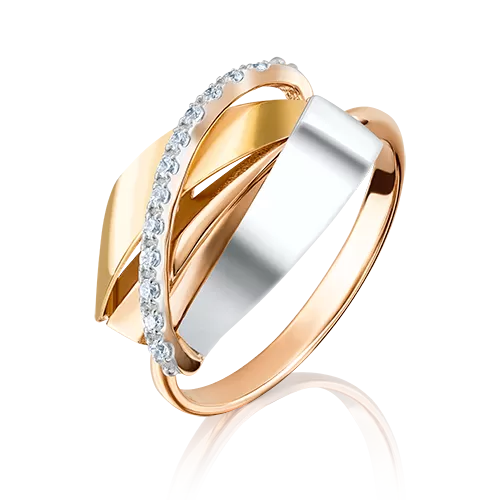 Кольцо из комбинированного золота с фианитами 01-5092-00-401-1140-03