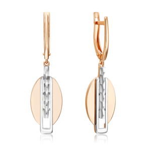 Серьги с английским замком из комбинированного золота 02-5056-00-000-1111