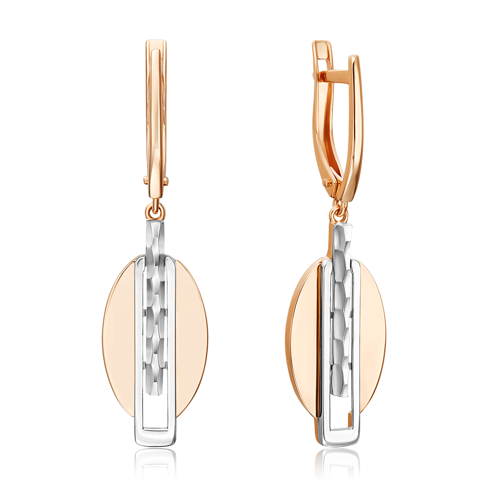 Серьги с английским замком из комбинированного золота 02-5056-00-000-1111