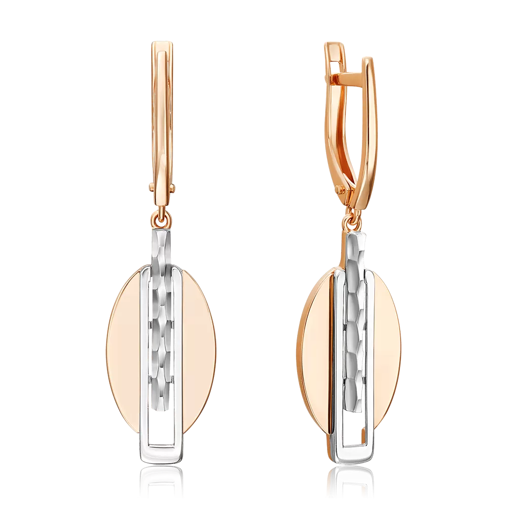 Серьги с английским замком из комбинированного золота 02-5056-00-000-1111