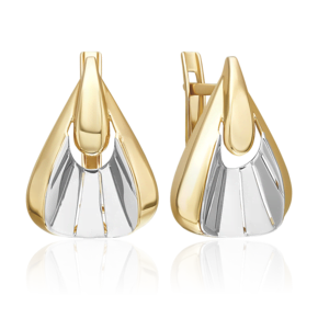 Серьги с английским замком из комбинированного золота 02-5371-00-000-1121