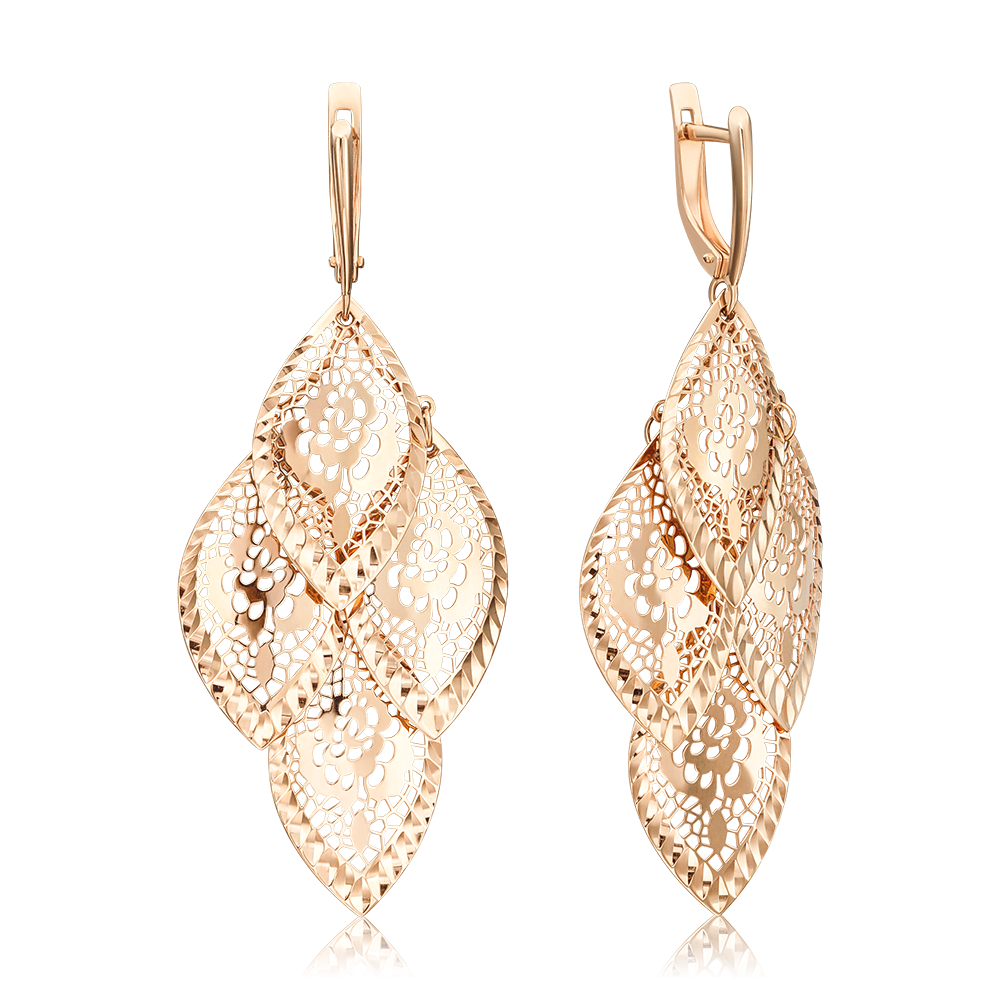 Серьги с английским замком из красного золота 02-3688-00-000-1110-48