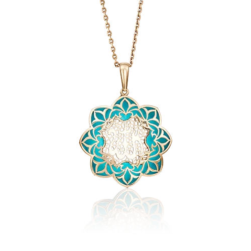 Мусульманская подвеска из красного золота с эмалью 03-2502-00-000-1110-48