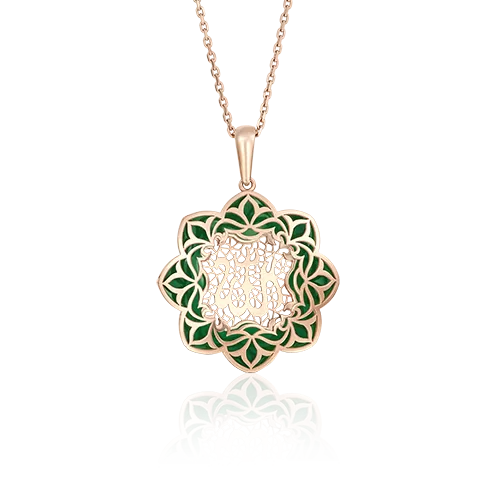 Мусульманская подвеска из красного золота с эмалью 03-2502-01-000-1110-48