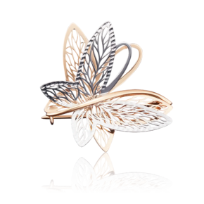 Брошь-подвеска «Бабочка» из комбинированного золота 04-0137-00-000-1111-48