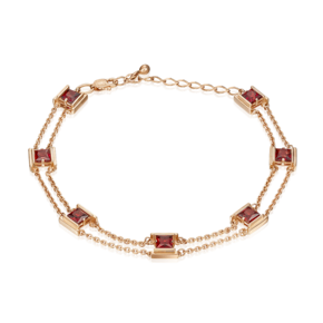 Браслет из красного золота с гранатами