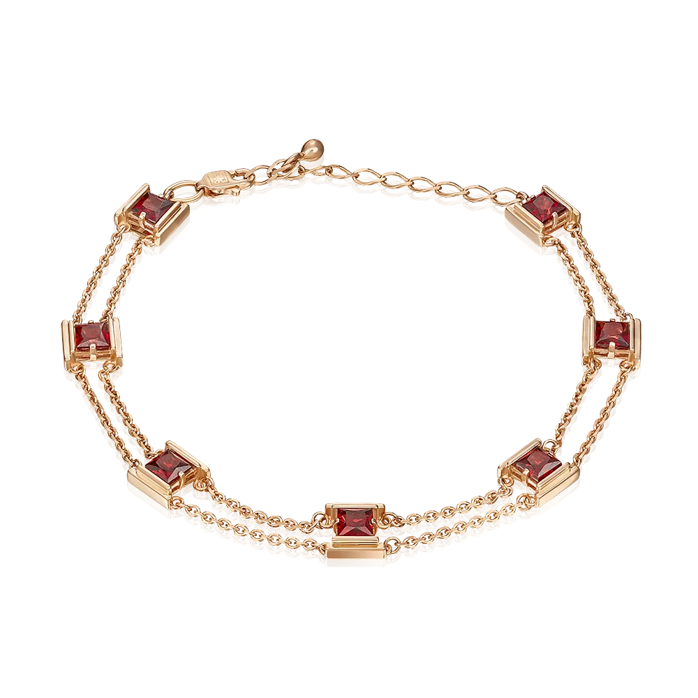 Браслет из красного золота с гранатами 05-0635-00-204-1110-57