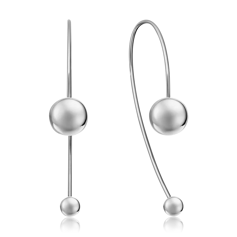 Серьги с французским замком из белого золота 02-4431-00-000-1120-42