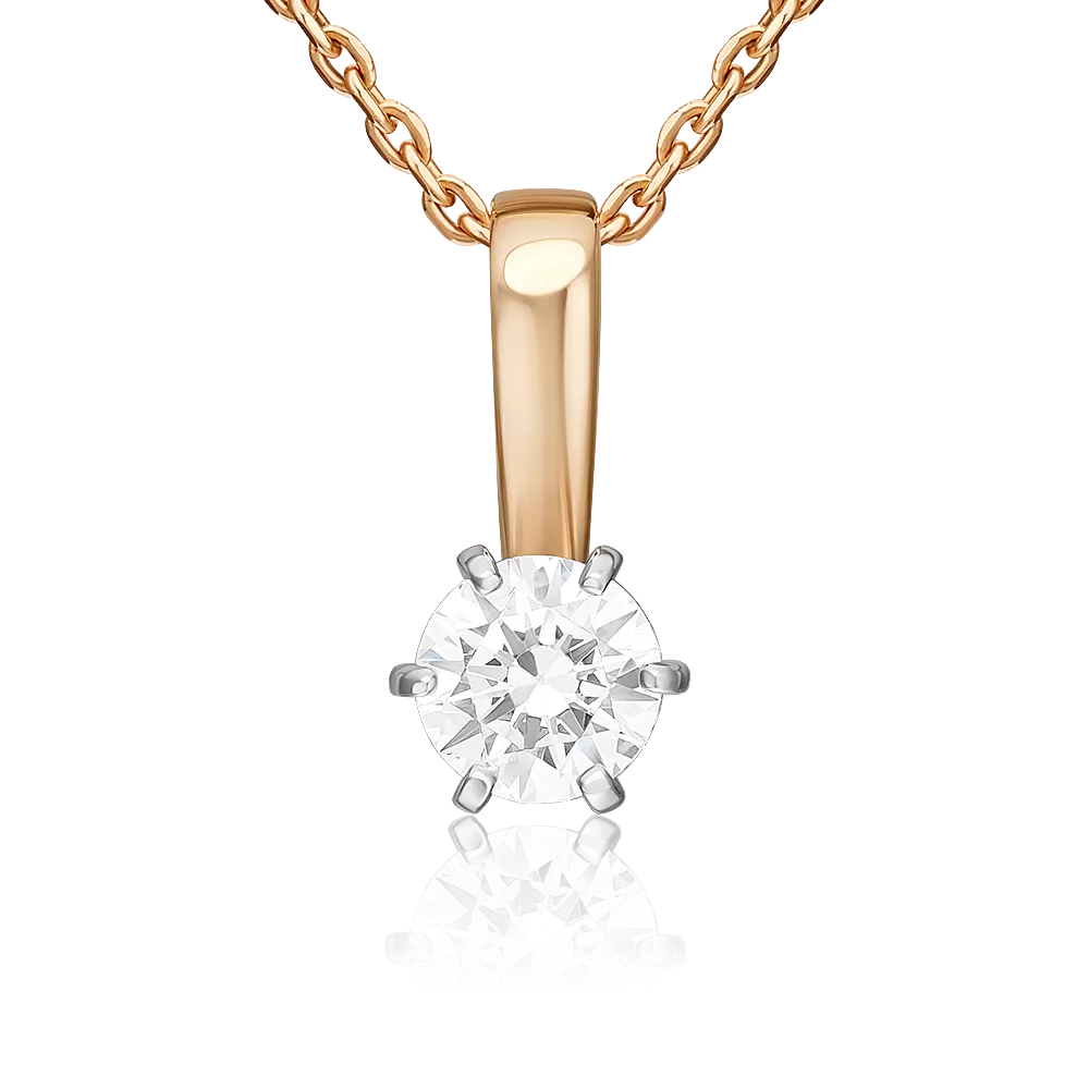 Подвеска из комбинированного золота с бриллиантом 03-3595-00-101-1111