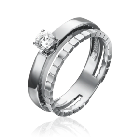 Кольцо из белого золота с фианитом 01-5256-00-501-1120-38