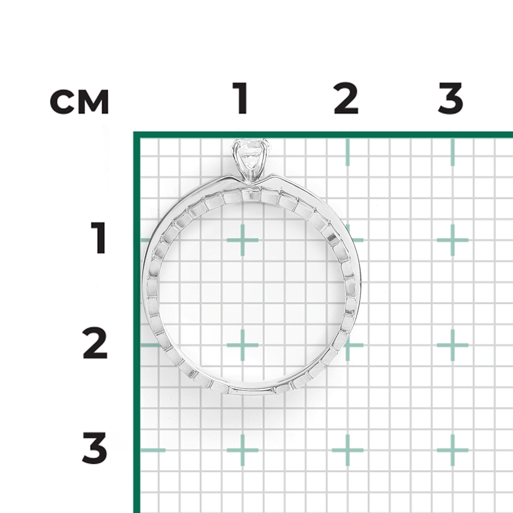 Кольцо из белого золота с фианитом 01-5256-00-501-1120-38