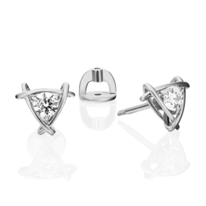 Серьги-пусеты из белого золота с фианитом 02-4474-00-401-1120