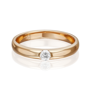 Обручальное кольцо из красного золота с бриллиантом 01-0813-00-101-1110-30