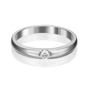 Обручальное кольцо из белого золота с бриллиантом 01-0814-00-101-1120-30