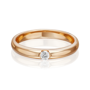 Обручальное кольцо из красного золота с бриллиантом 01-0815-00-101-1110-30