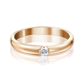 Обручальное кольцо из красного золота с фианитом 01-3149-00-401-1110-03