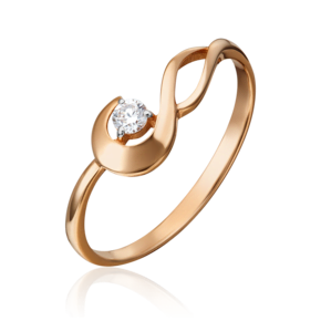 Кольцо из красного золота с бриллиантом 01-0817-00-101-1110-30