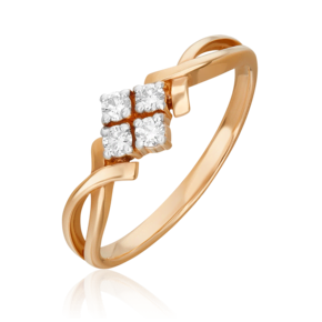 Кольцо из красного золота с бриллиантами 01-0821-00-101-1110-30