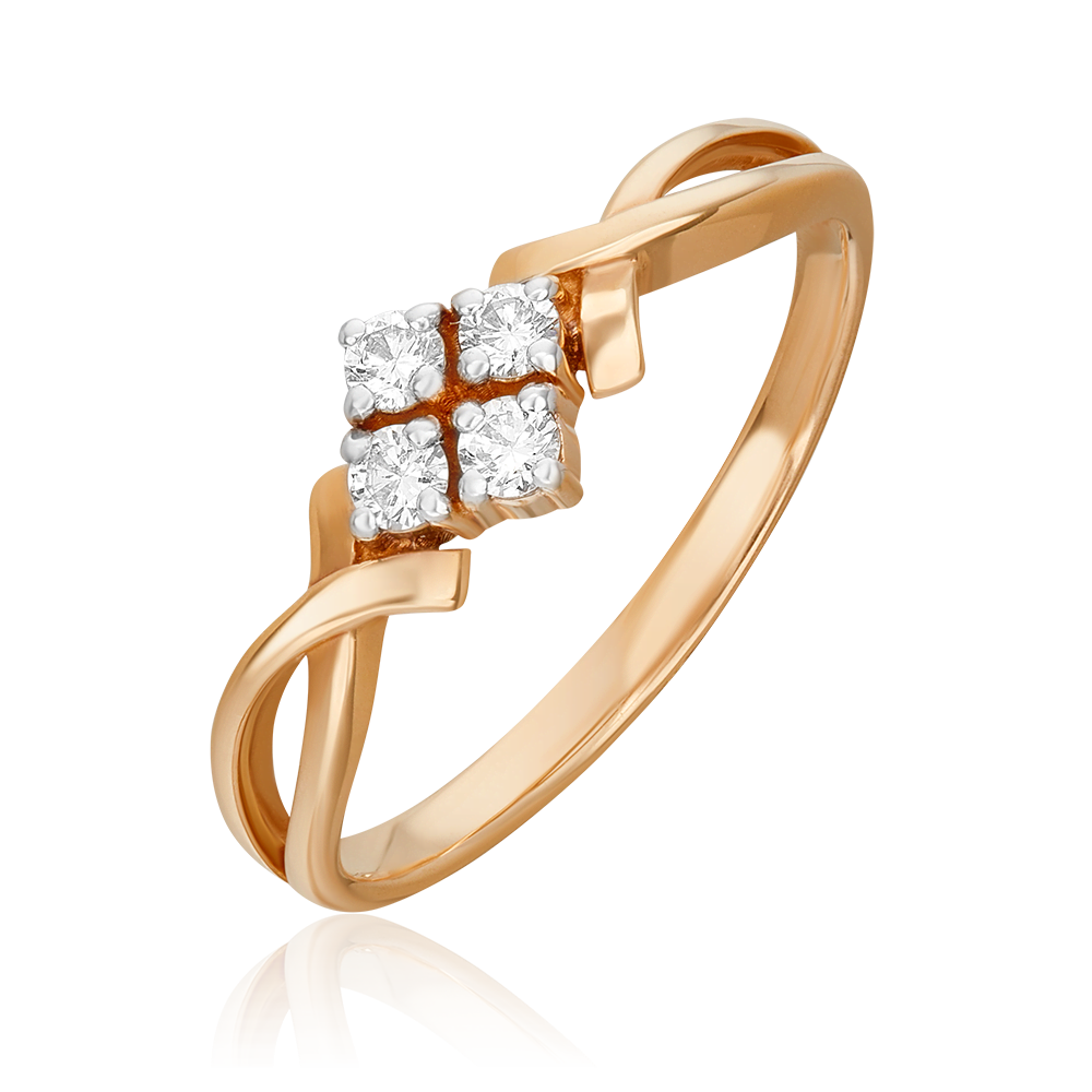 Кольцо из красного золота с бриллиантами 01-0821-00-101-1110-30