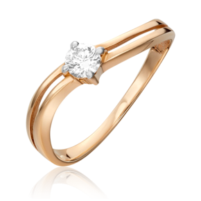 Кольцо из красного золота с бриллиантом 01-0823-00-101-1110-30