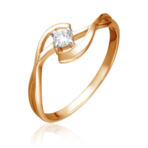 Кольцо из красного золота с бриллиантом 01-0825-00-101-1110-30