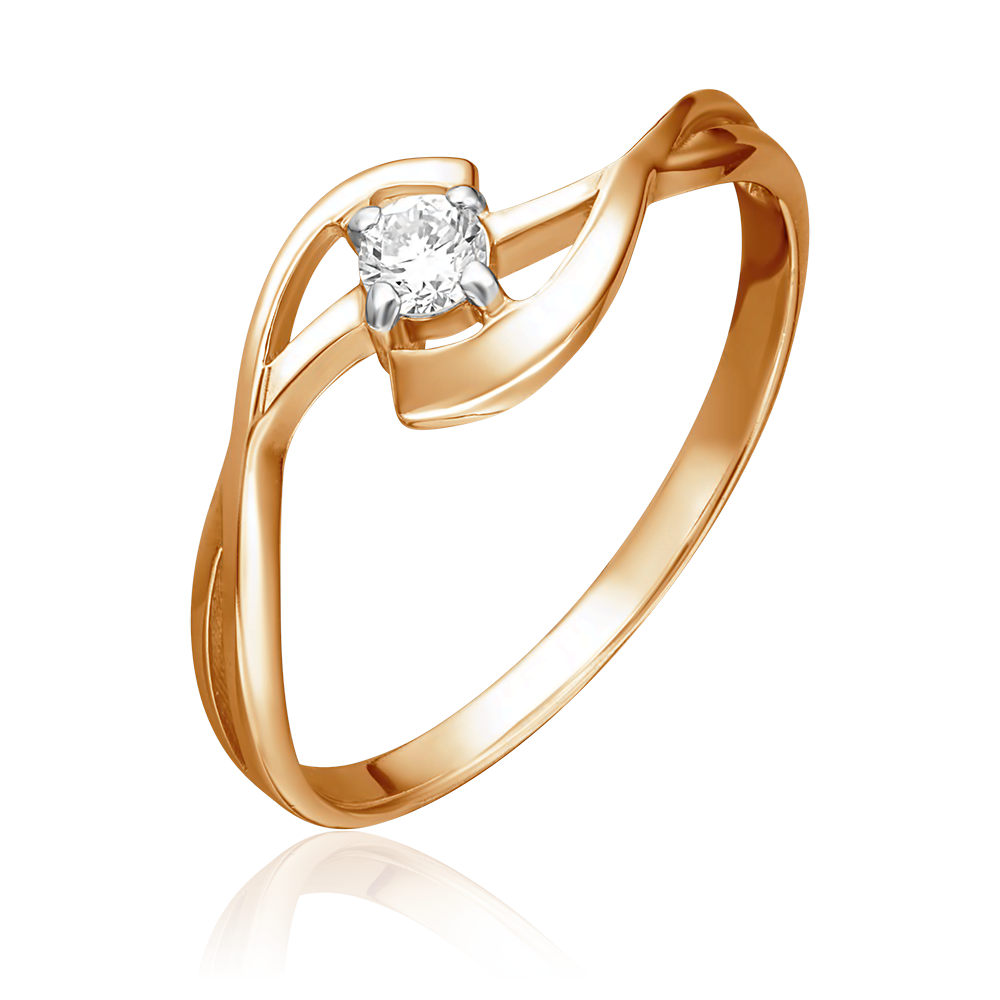 Кольцо из красного золота с бриллиантом 01-0825-00-101-1110-30