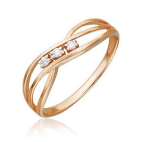 Кольцо из красного золота с бриллиантами 01-0829-00-101-1110-30