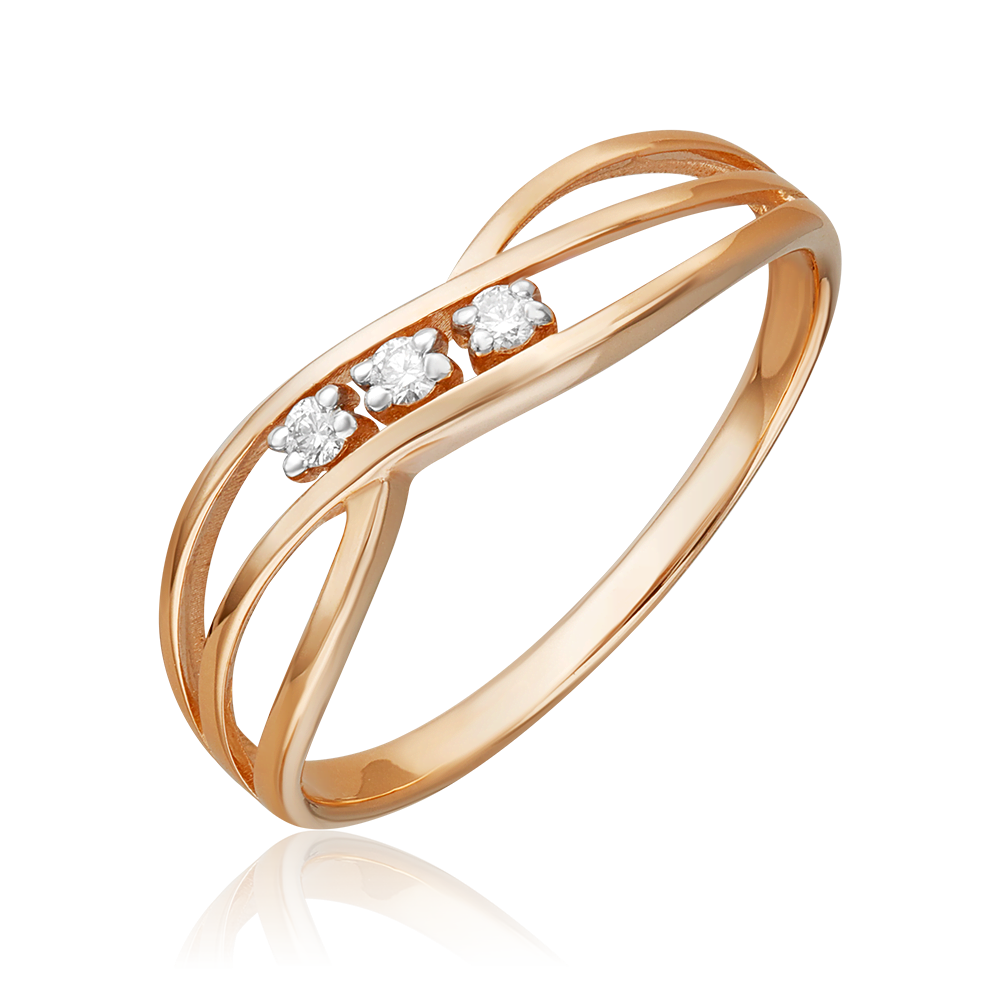 Кольцо из красного золота с бриллиантами 01-0829-00-101-1110-30