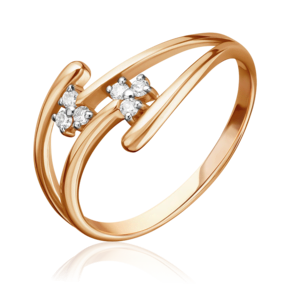 Кольцо из красного золота с бриллиантами 01-0831-00-101-1110-30