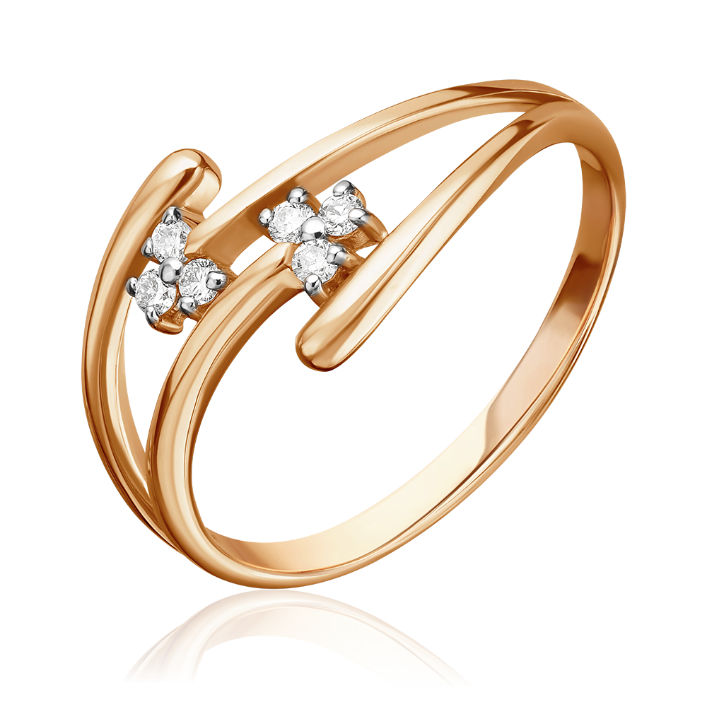 Кольцо из красного золота с бриллиантами 01-0831-00-101-1110-30