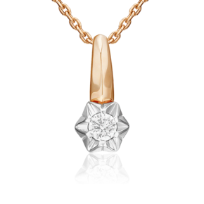 Подвеска из комбинированного золота с бриллиантом 03-3524-00-101-1111