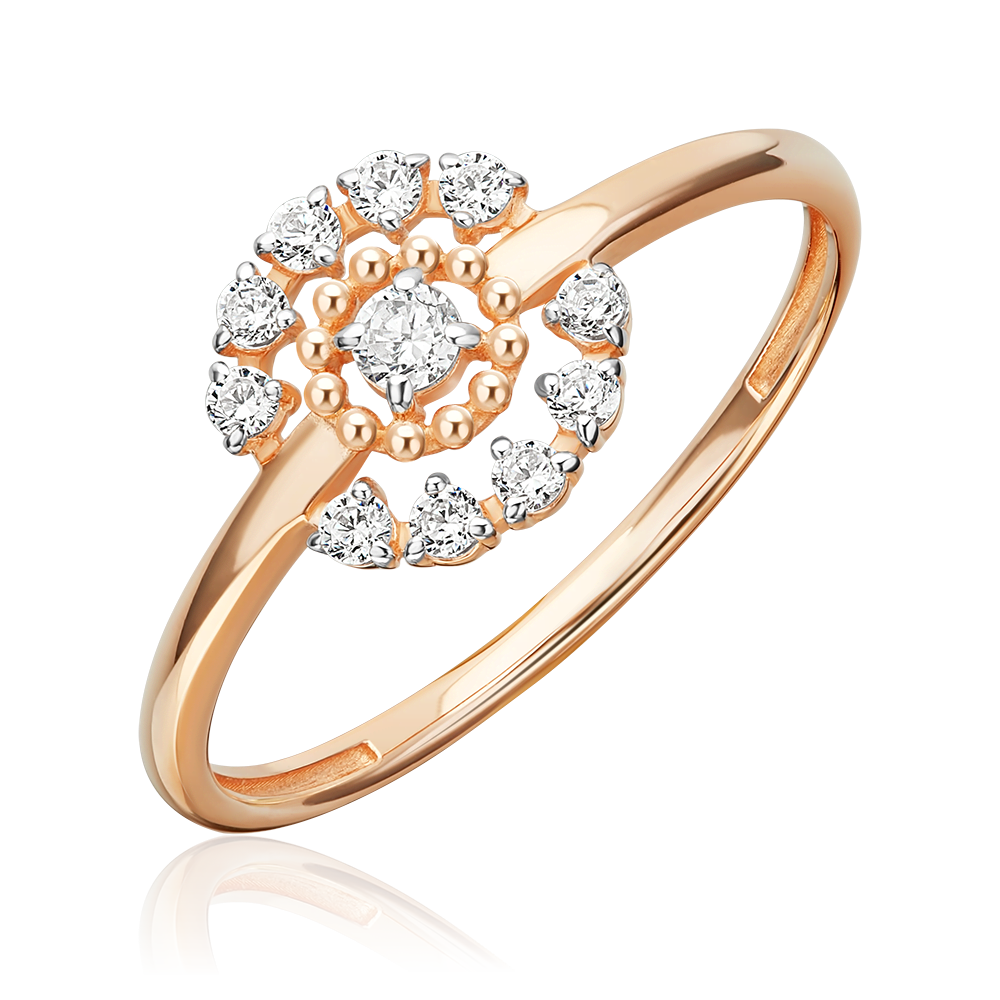 Кольцо из красного золота с фианитами 01-5939-00-401-1110