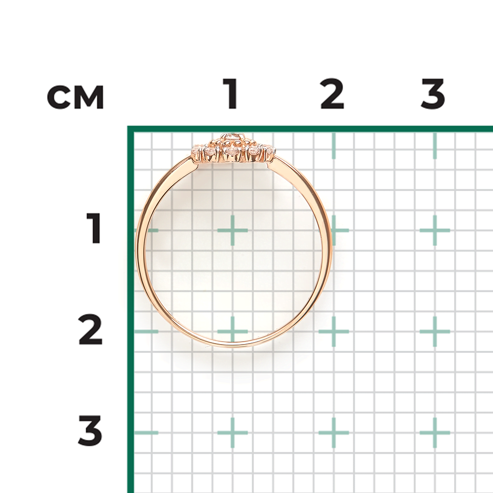 Кольцо из красного золота с фианитами 01-5939-00-401-1110