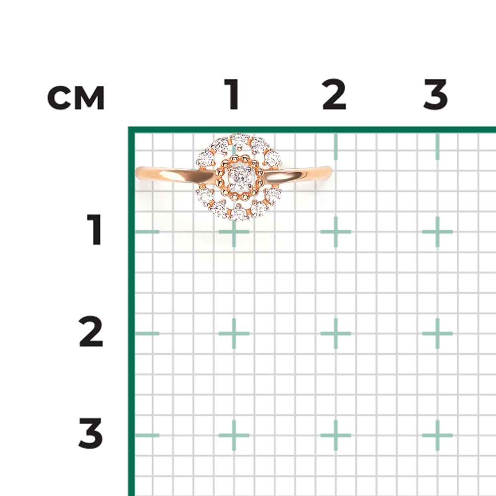 Кольцо из красного золота с фианитами 01-5939-00-401-1110