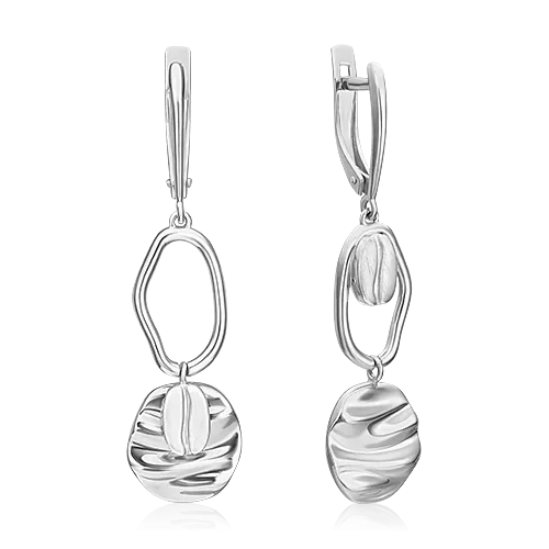 Серьги с английским замком из белого золота 02-4928-00-000-1120