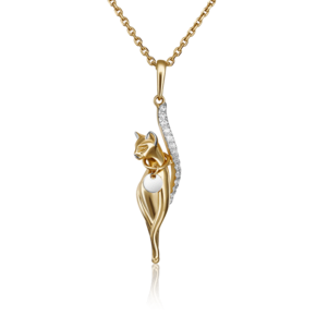 Подвеска «Грация» из комбинированного золота с фианитами 03-2956-00-401-1121-48