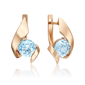 Серьги с английским замком из красного золота с топазом 02-4601-00-201-1110-46